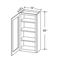 In-Stock Shaker White Wall Cabinet, 15" X 42"