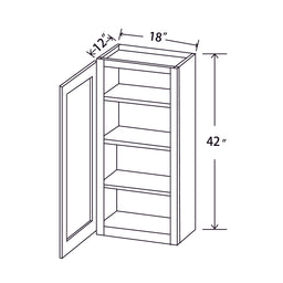 In-Stock Shaker White Wall Cabinet, 18" x 42"