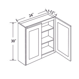 In-Stock Shaker White Wall Cabinet, 24" X 30"