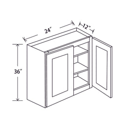 In-Stock Shaker White Wall Cabinet, 24" X 36"