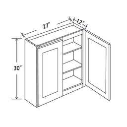 In-Stock Shaker White Wall Cabinet, 27" X 30"