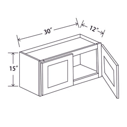 In-Stock Shaker White Wall Cabinet, 30" x 15"