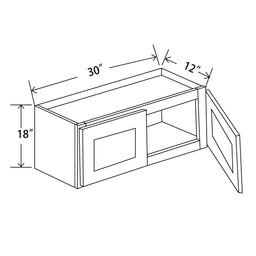 In-Stock Shaker White Wall Cabinet, 30" x 18