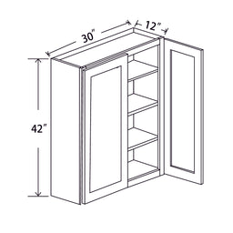 In-Stock Shaker White Wall Cabinet, 30" x 42"