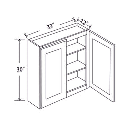 In-Stock Shaker White Wall Cabinet, 33" X 30"