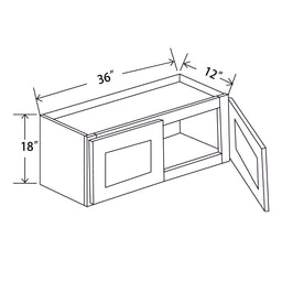 In-Stock Shaker White Wall Cabinet, 36" X 18"