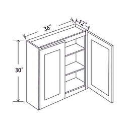 In-Stock Shaker White Wall Cabinet, 36" X 30"