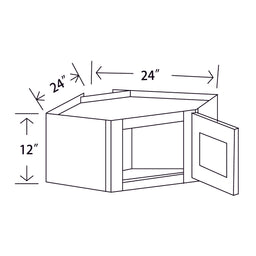 In-Stock Shaker White Wall Diagonal Cabinet, 24" x 12" x 12"