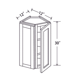 In-Stock Shaker White Wall End Cabinet, 12" x 30"
