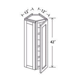 In-Stock Shaker White Wall End Cabinet, 12" x 42"