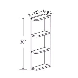 In-Stock Shaker White Wall End Shelf Cabinet, 9" x 30"