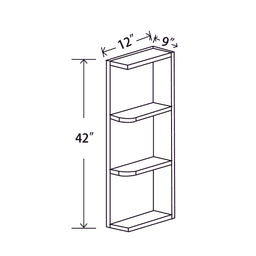 In-Stock Shaker White Wall End Shelf Cabinet, 9" x 42"