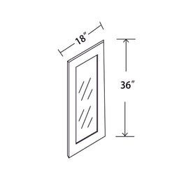 In-Stock Wall Diagonal Corner Glass, 18" x 36"