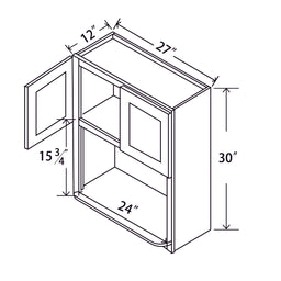 In-Stock Shaker White Wall Microwave Cabinet, 27" x 30"