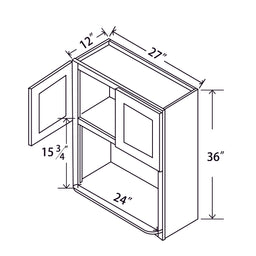 In-Stock Shaker White Wall Microwave Cabinet, 27" x 36"