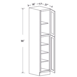 In-Stock Shaker White Tall Pantry, 18" x 90" x 27"