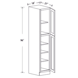 In-Stock Shaker White Tall Pantry, 18" x 96" x 27"
