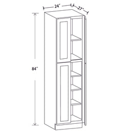In-Stock Shaker White Tall Pantry, 24" x 84" x 27"