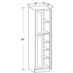 In-Stock Shaker White Tall Pantry, 24" x 90" x 27"