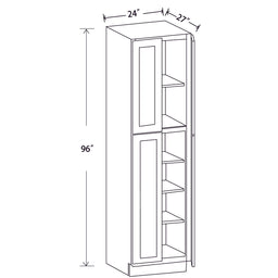 In-Stock Shaker White Tall Pantry, 24" x 96" x 27"