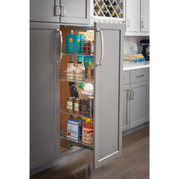 12" Wide 74" Tall Chrome Wire Soft-close Pantry Pullout