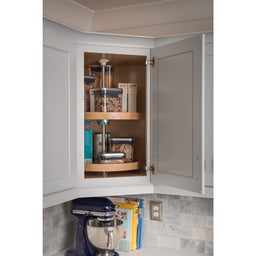 18" Round Three-Shelf Wood Lazy Susan Set