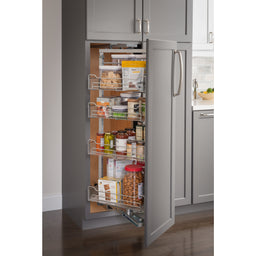 12" Wide 86" Tall Chrome Wire Soft-close Pantry Swingout