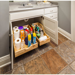 12" Wood High Back Rollout for Vanity Depth