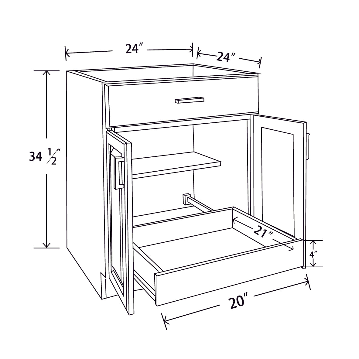 In-Stock Pull Out Tray, 24"