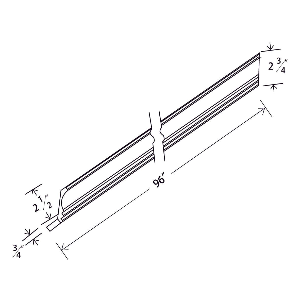 In-Stock Angled Crown Molding