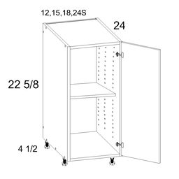 Palermo Gloss White Desk Base Cabinet 12" x 27-1/8" x 24"