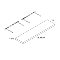 Palermo Gloss White Floating Shelf 60" x 1-15/16" x 13"
