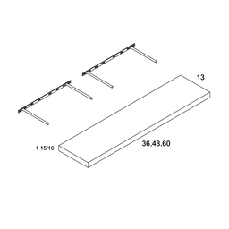Palermo Gloss White Floating Shelf 36" x 1-15/16" x 13"