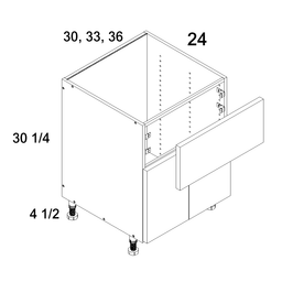 Palermo Gloss White Farm Sink Base Cabinet 30" x 34-1/2" x 24"