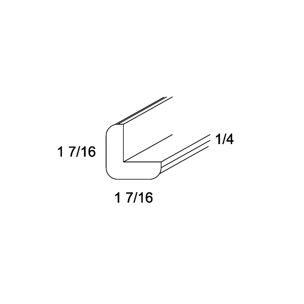 Palermo Gloss White Outside Corner Moulding 96" x 1-7/16" x 1-7/16"