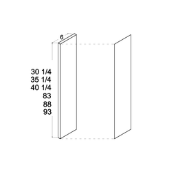 Palermo Gloss White Filler Overlay 5-7/8" x 30-1/8" x 3/4"