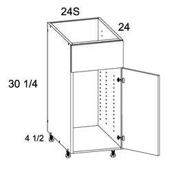 Palermo Gloss White Sink Base Cabinet with False Drawer Front 24" x 34-1/2" x 24"