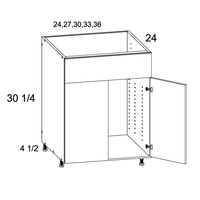Palermo Gloss White Sink Base Cabinet with False Drawer Front 30" x 34-1/2" x 24"