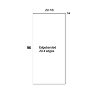Palermo Gloss White Tall Overlay Panel 29-7/8"x 96" x 3/4"