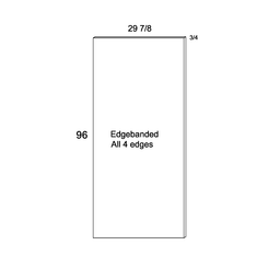 Palermo Gloss White Tall Overlay Panel 29-7/8"x 96" x 3/4"