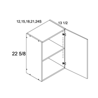 Palermo Gloss White One Door Wall Stacker Cabinet 12" x 22-5/8" x 13-1/2"