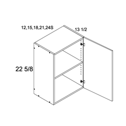 Palermo Gloss White One Door Wall Stacker Cabinet 12" x 22-5/8" x 13-1/2"