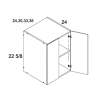 Palermo Gloss White Two Door Wall Stacker Cabinet 24" x 22-5/8" x 24"