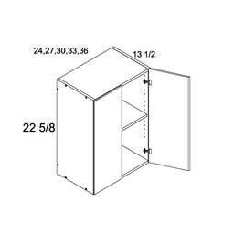 Palermo Gloss White Two Door Wall Stacker Cabinet 30" x 22-5/8" x 13-1/2"