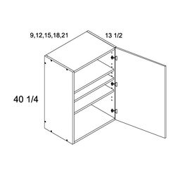 Palermo Gloss White One Door Wall Cabinet 9" x 40-1/4" x 13-1/2"