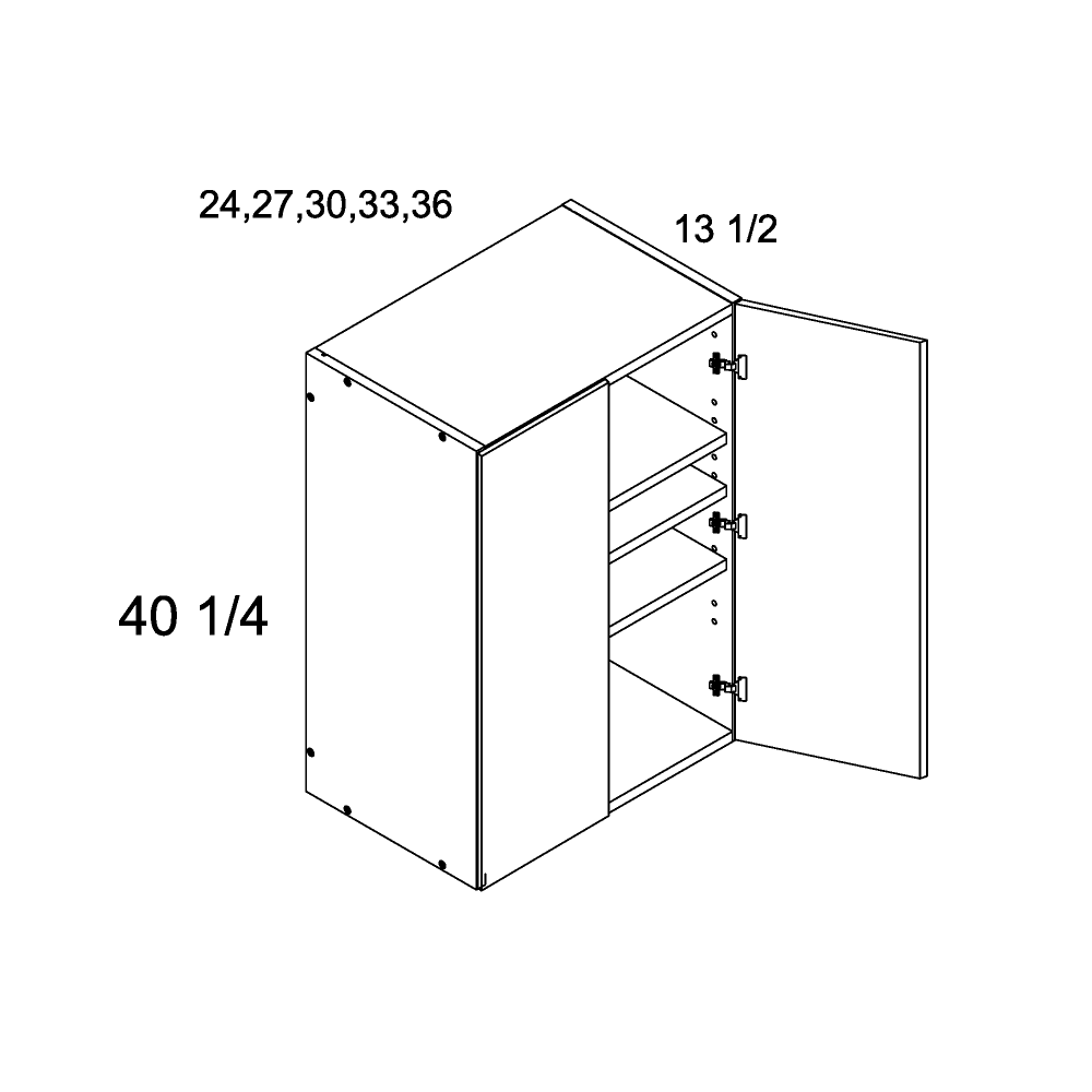 Palermo Gloss White Two Door Wall Cabinet 24" x 40-1/4" x 13-1/2"