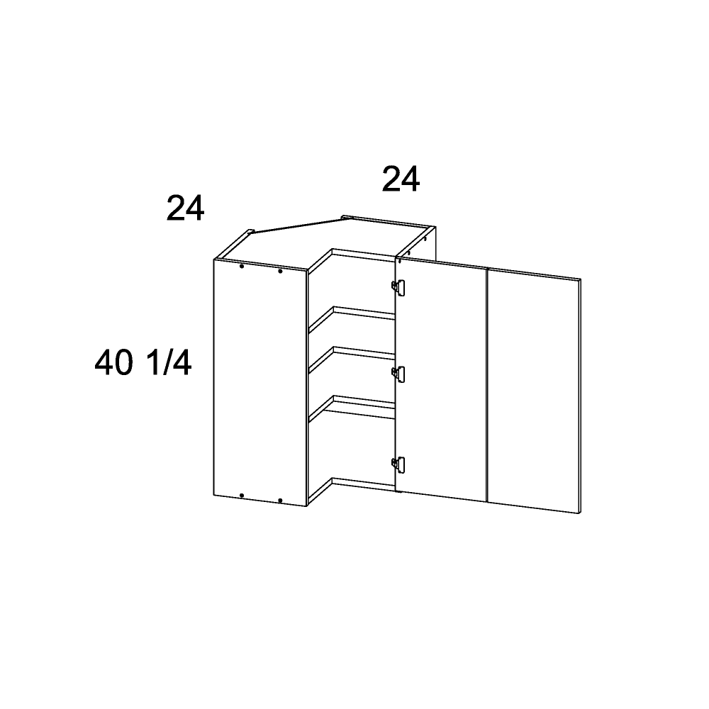 Palermo Gloss White Wall Easy Reach Cabinet 24" x 40-1/4" x 13-1/2"