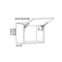 Palermo Gloss White Blum Flip Up Door Wall Cabinet 27" x 12-5/8" x 13-1/2"
