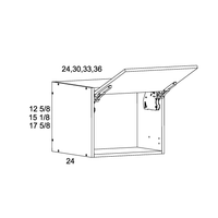 Palermo Gloss White Blum Flip Up Door Wall Cabinet 24" x 17-5/8" x 24"