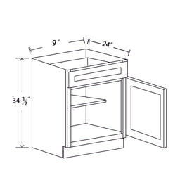 In-Stock Shaker White Single Door Base, 9"